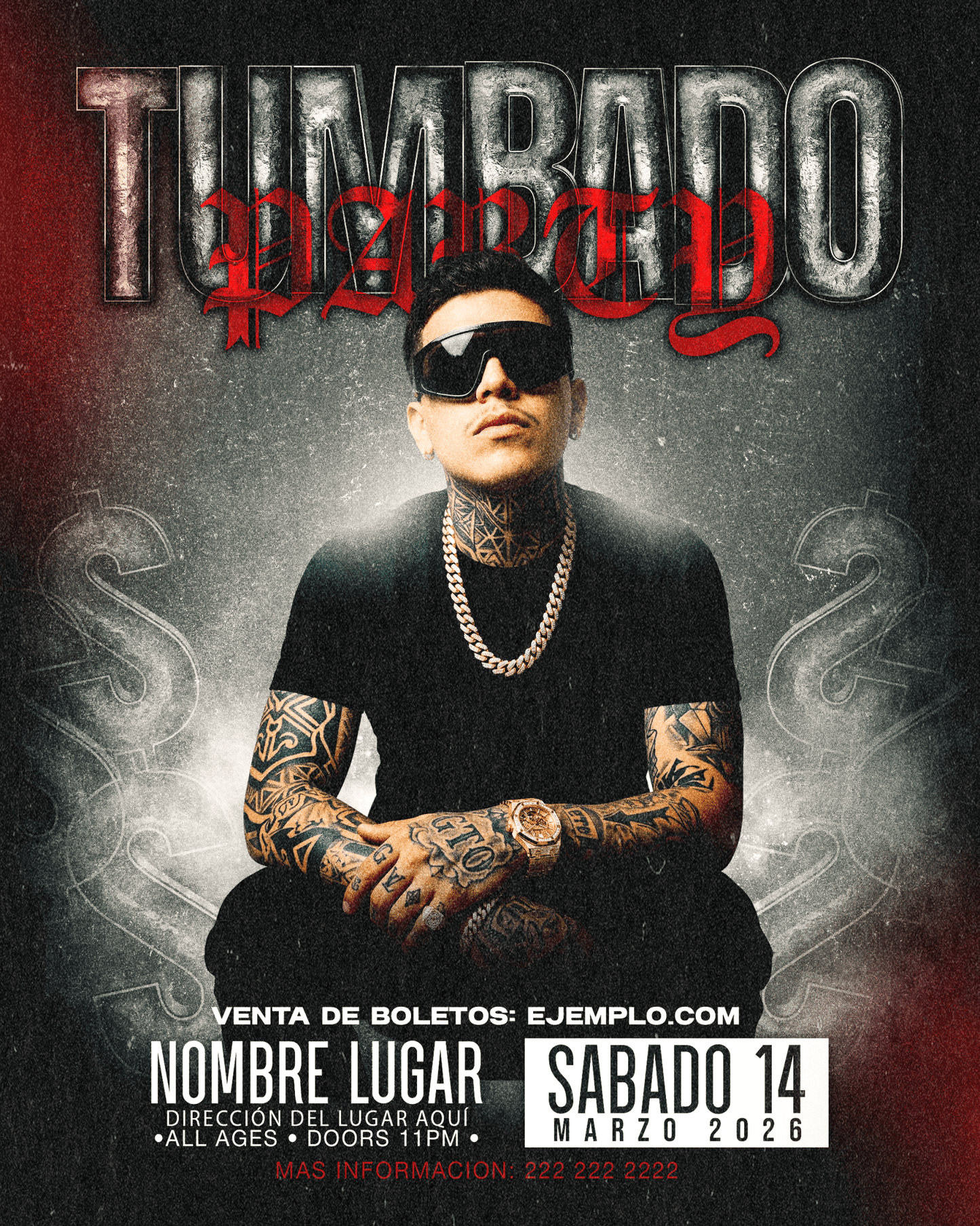 Master Lettering Pack — Gothic Silver, Drip Red & Steel Black para Flyers de Regional Mexicano