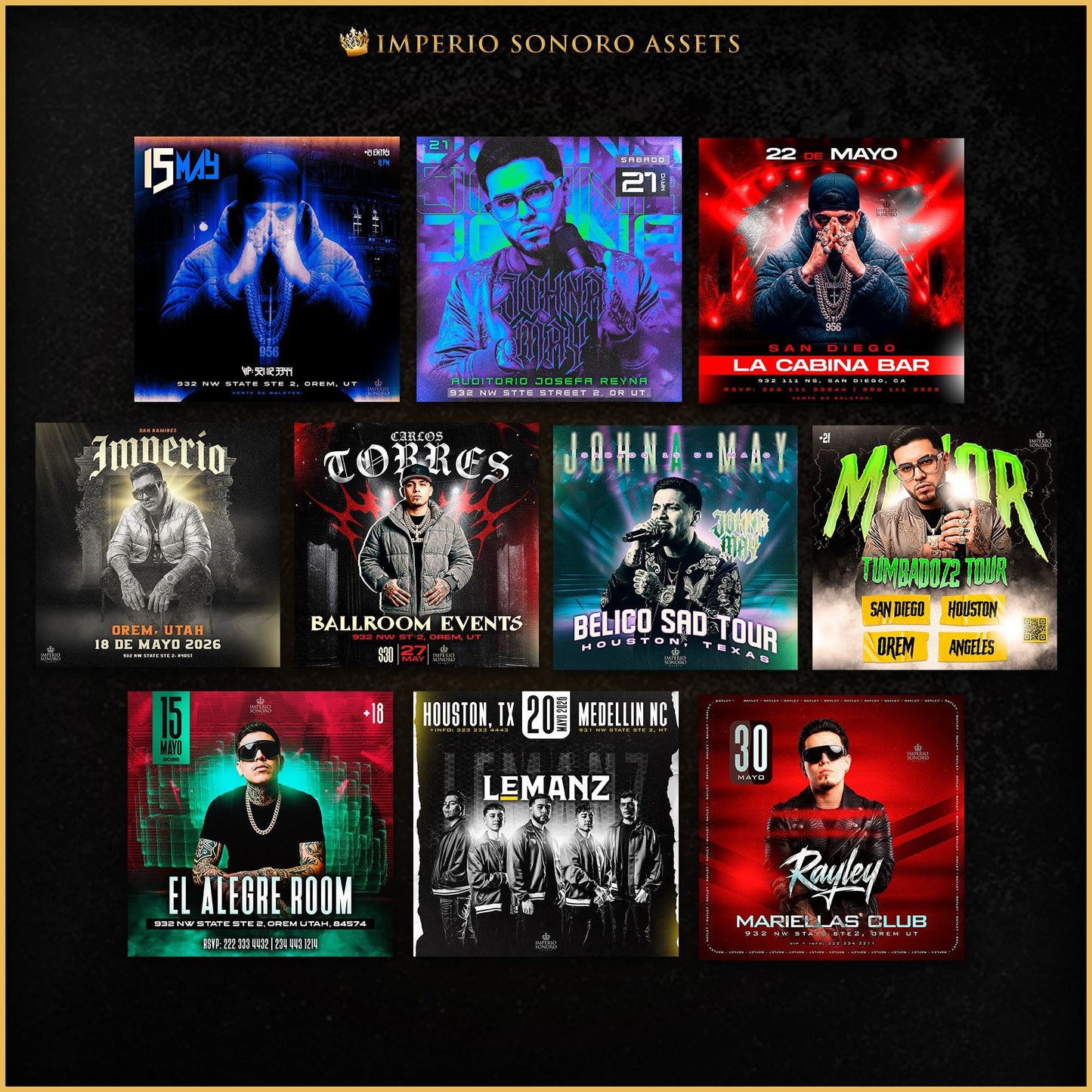 Bundle Arsenal Tumbado VOL. 1 — El Kit Completo para Flyers de Corridos Tumbados
