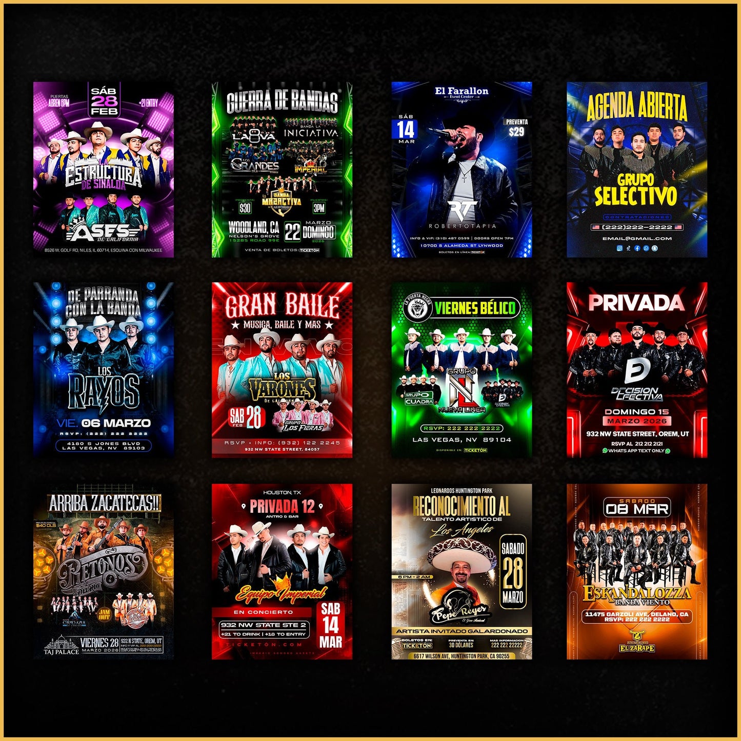 20x REGIONAL MASTER FLYER PACK - VOL. 2 (Editables PSD)