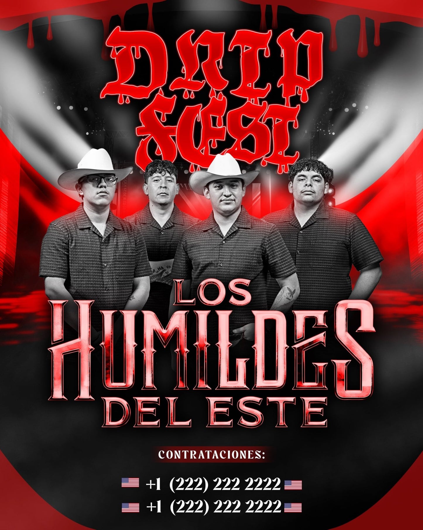Master Lettering Pack — Gothic Silver, Drip Red & Steel Black para Flyers de Regional Mexicano