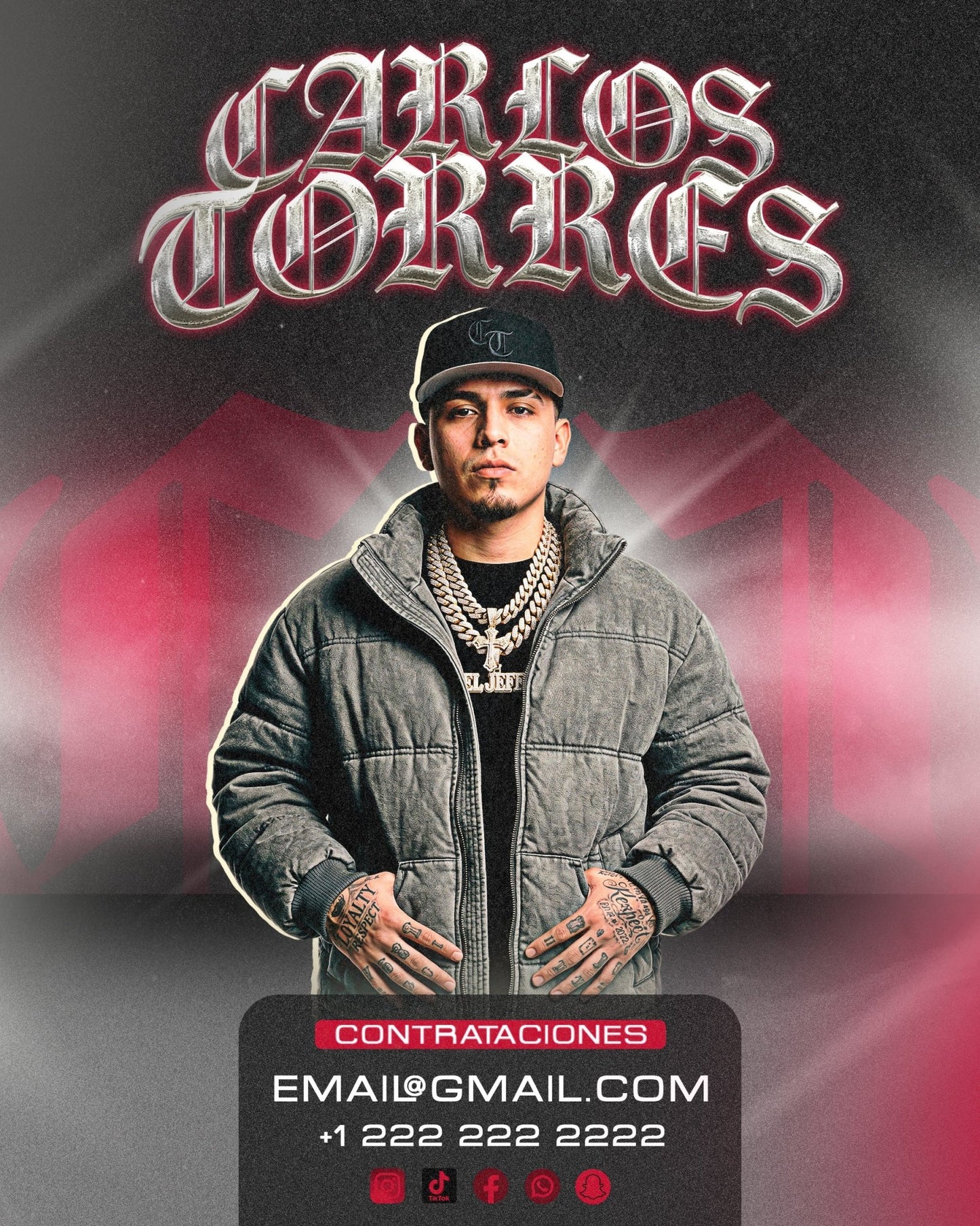 Master Lettering Pack — Gothic Silver, Drip Red & Steel Black para Flyers de Regional Mexicano