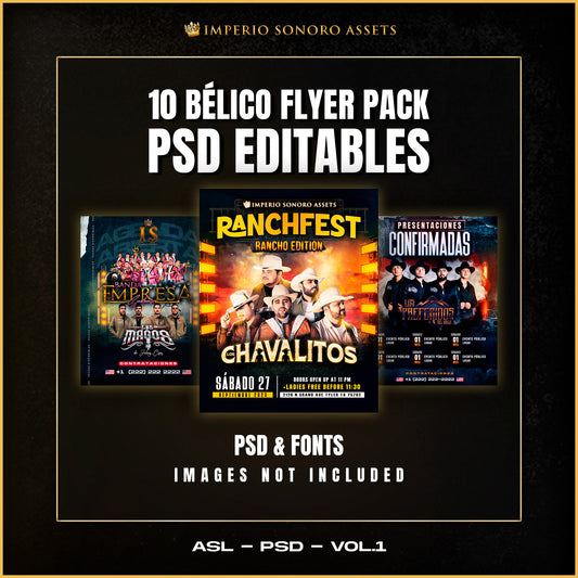 10x Bélico Flyer Pack (Fully Editable PSDs)
