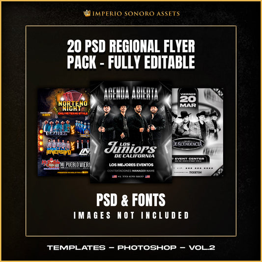 20x REGIONAL MASTER FLYER PACK - VOL. 2 (Editables PSD)