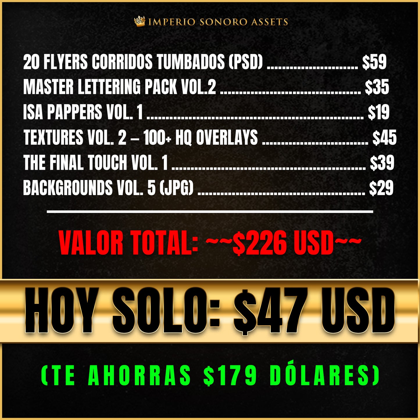 Bundle Arsenal Tumbado VOL. 1 — El Kit Completo para Flyers de Corridos Tumbados