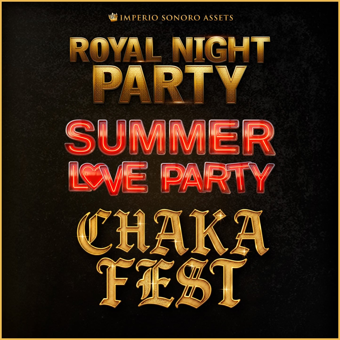 MASTER LETTERING PACK – Gold Luxury, Gothic Gold & Neon Red (3D PNGs)