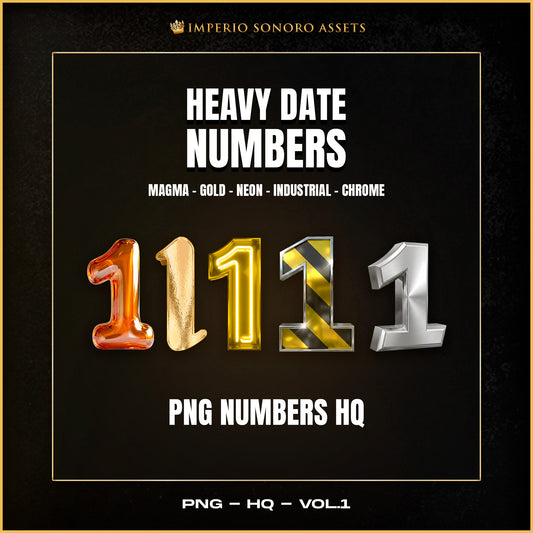 HEAVY DATE NUMBERS - 3D RENDER PACK (HQ PNG)