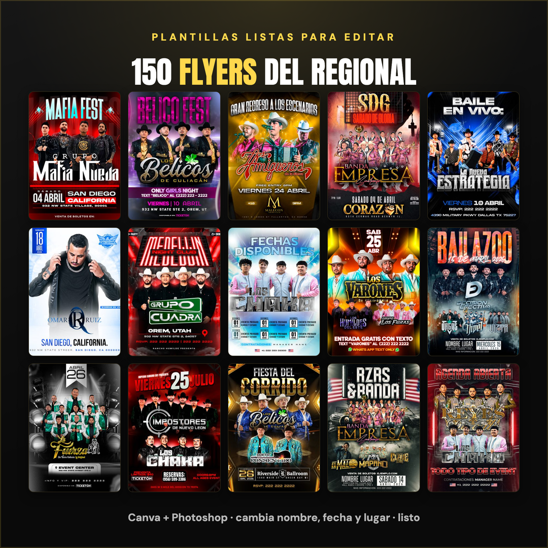 Arsenal Regional MEGA — +1,000 Recursos para Flyers de Regional Mexicano